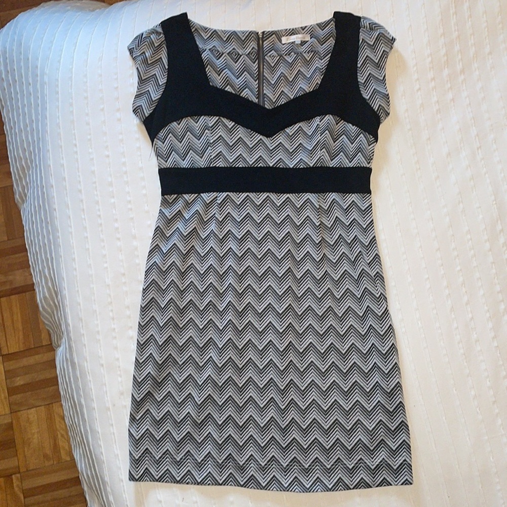 Costa Blanca | y2k black and white cotton short sleeve dress | size xl